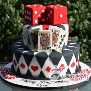 Casino Dice and Cards Adult Birthday Cake