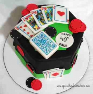 Poker Cards Adult Birthday Cake
