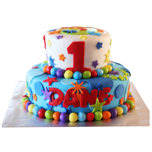 colorful cake for the first birthday