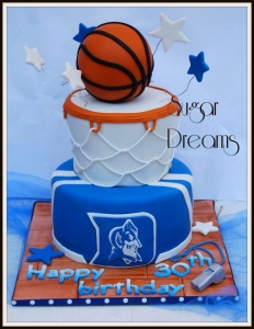 Duke Themed Basketball Cake