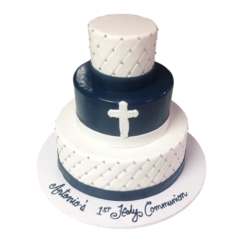 Black and White Tiered Cake