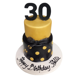 Black and Yellow Tiered Cake