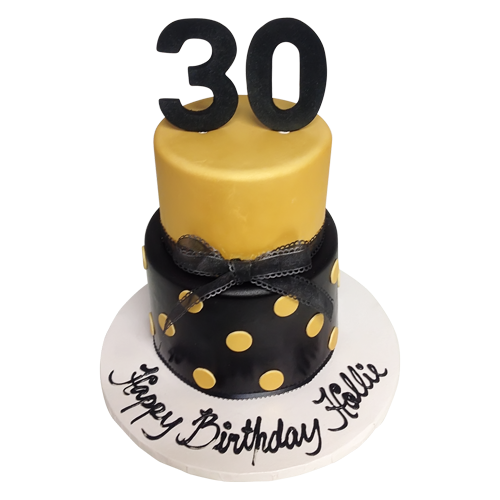 Black and Yellow Tiered Cake