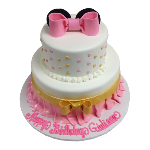 Tiered Minnie Mouse Bow Cake