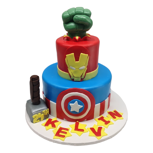Marvel Heroes Tiered Cake