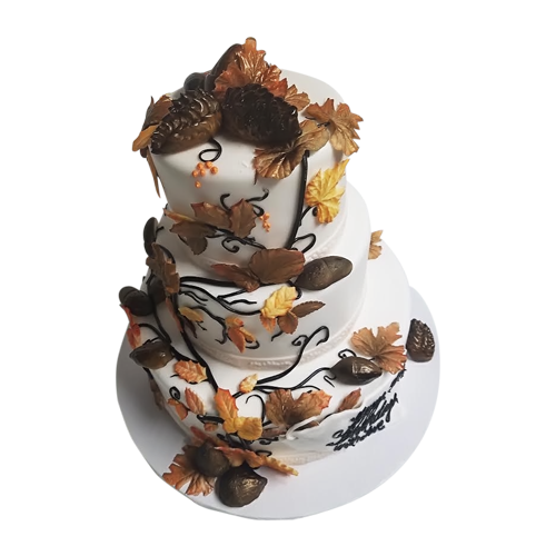 Cake with Autumn Leaves