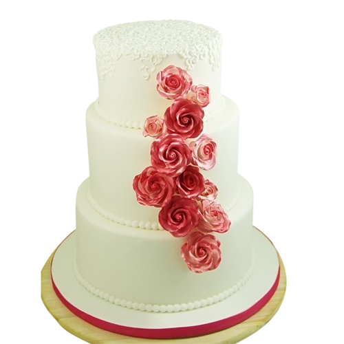 Flowing Flowers Tiered Cake