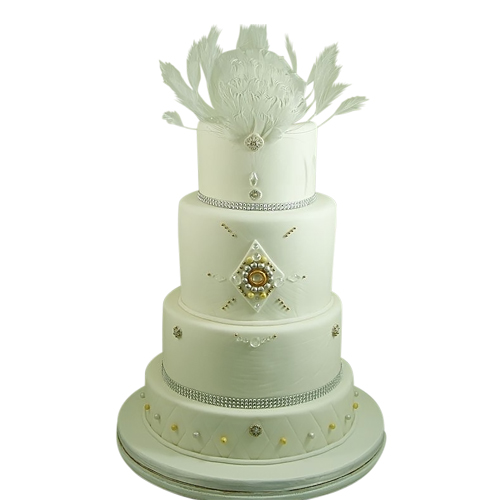Sophisticated White Tiered Cake